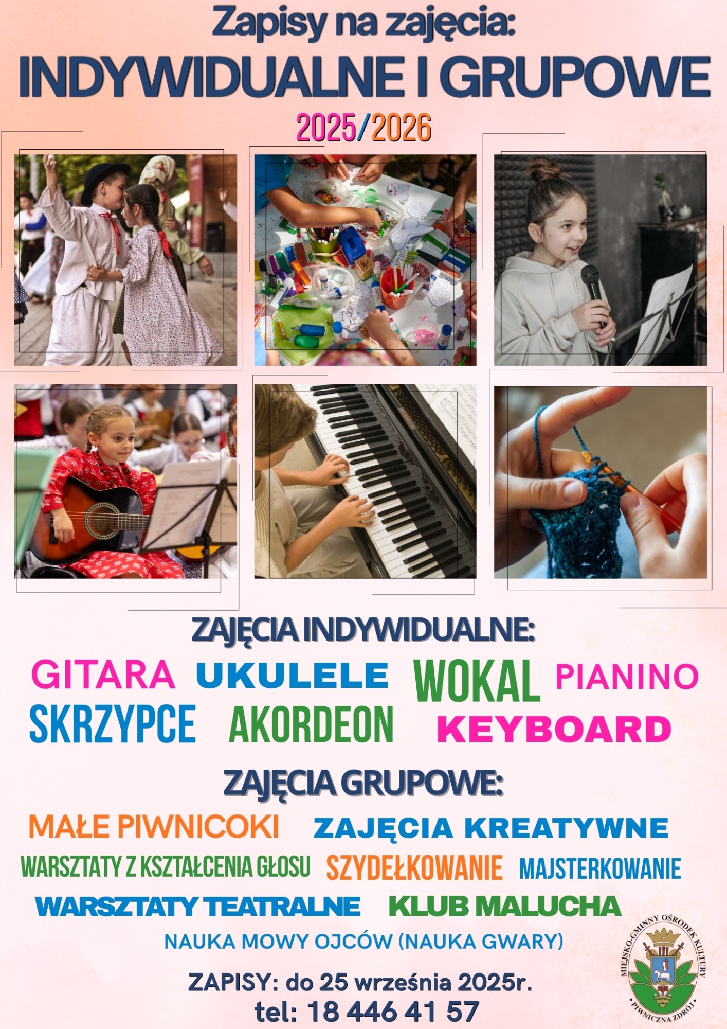 Zapisy na zajęcia indywidualne  i grupowe 2025/2026