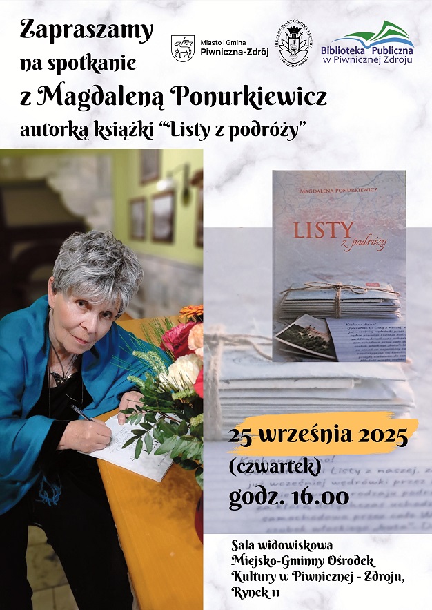 Spotkanie z Magdaleną Ponurkiewicz - 25.09 godz.16