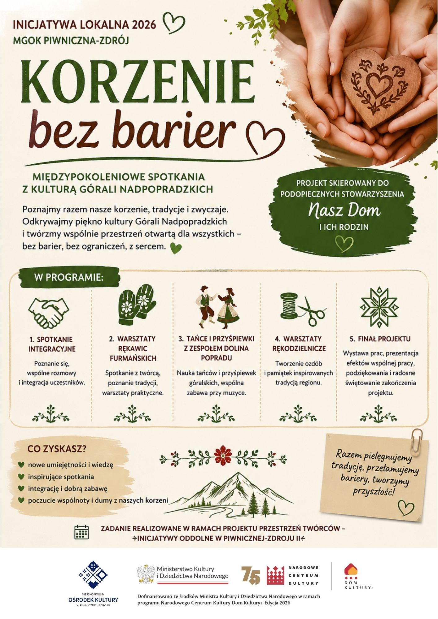 „Korzenie bez barier – międzypokoleniowe spotkania z kulturą Górali Nadpopradzkich”